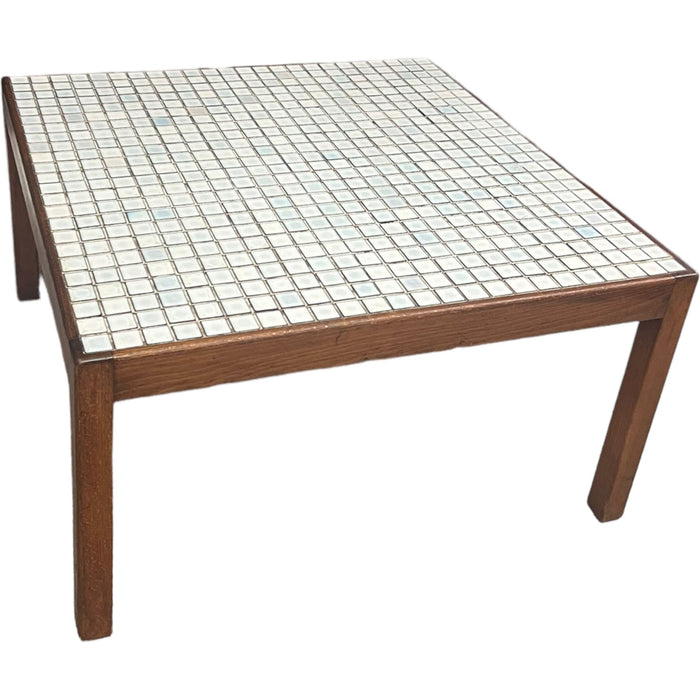 Vintage Mid Century Modern Walnut Table With Tile Top