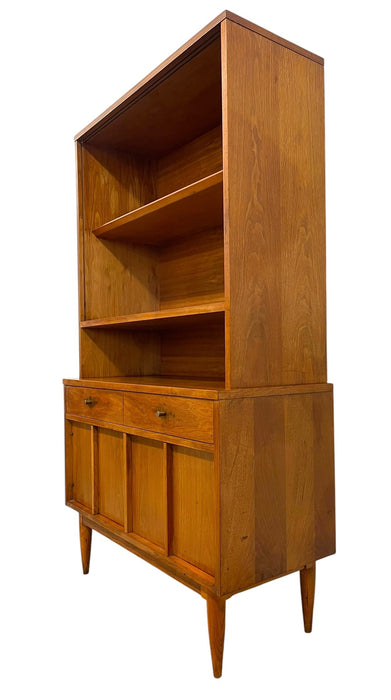 Vintage Mid Century Modern Hutch Bookcase Cabinet