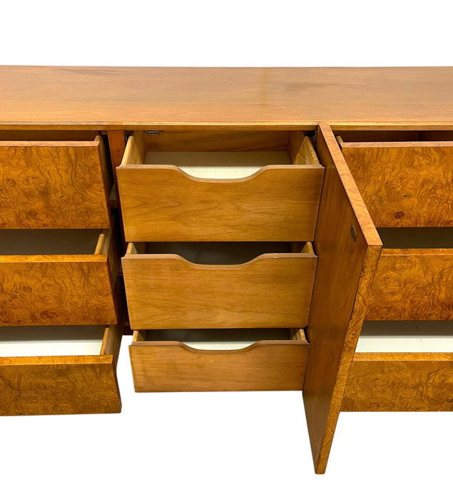 Milo Baughman for Lane Mid-Century Modern Burl Wood Credenza