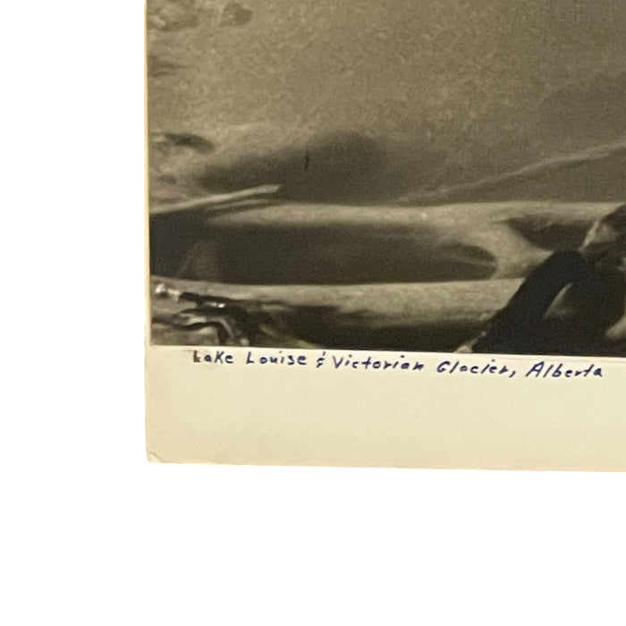 Vintage Black and White Photograph of Lake Louise & Victoria Glacier, Alberta, Canada