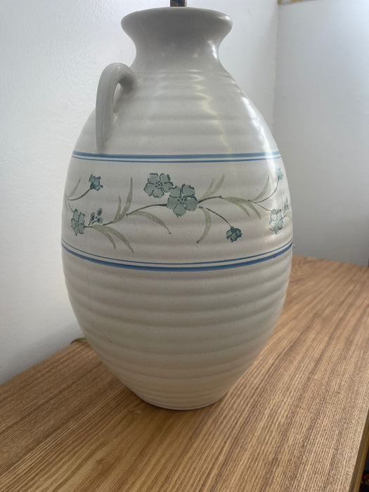 Vintage Lamp With Ceramic Vase Base and Floral Motif.