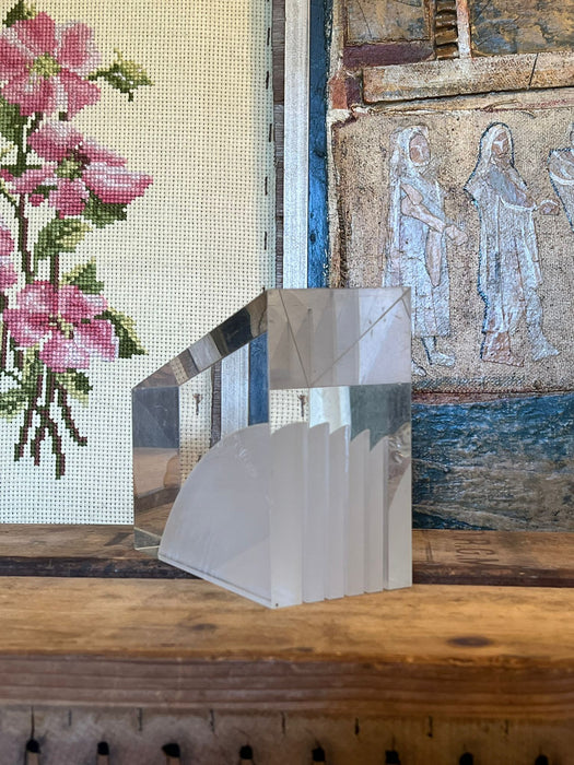 Mid Century Modern Geometric Lucite Bookend (Available by Online Purchase Only)