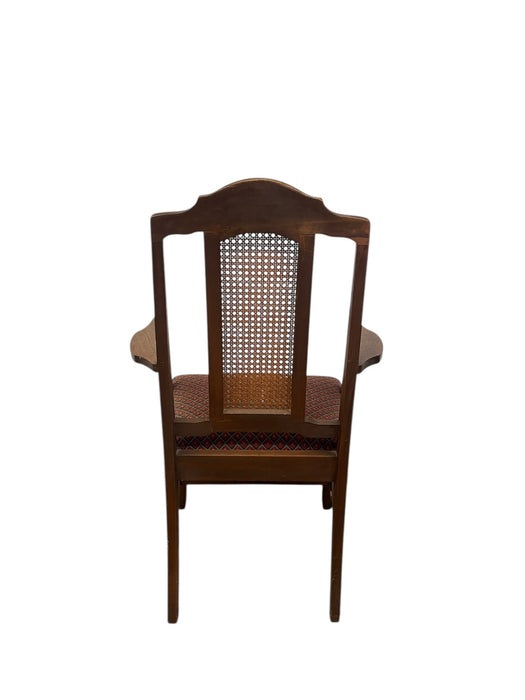 Vintage Queen Anne Style Cane Back Chair with Cabriole Style Legs