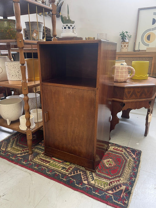 Vintage Wooden Art Deco Side Table With Burl Effect. Uk Import