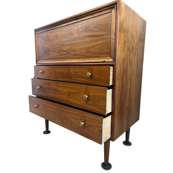 Vintage Mid Century Modern Drexel Declaration Dresser Set Walnut
