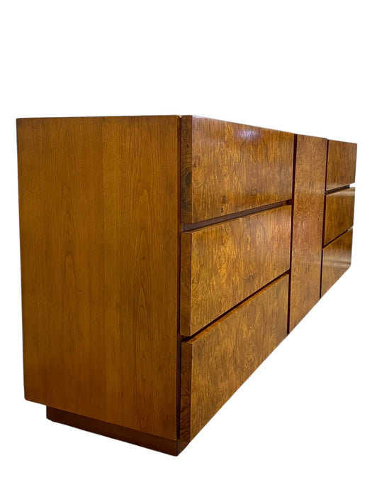 Milo Baughman for Lane Mid-Century Modern Burl Wood Credenza