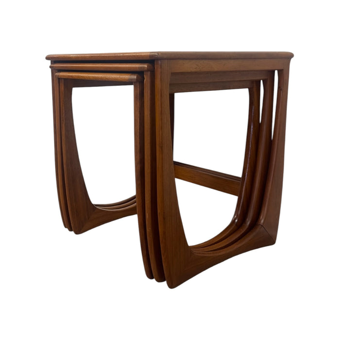 Mid-Century Modern Teak Nesting Tables | Vintage Danish Style Sculptural Side Tables (Set of 3)