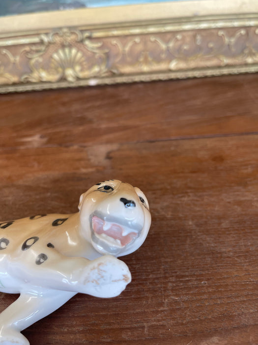Vintage Erphila Germany Porcelain Leopard Figurine with Hand-Painted Details