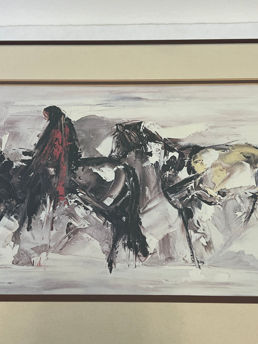 Vintage Framed and matted Art print ‘Alone’ by Ted DeGrazia.