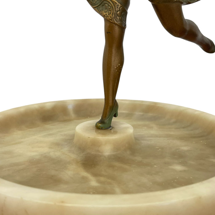 Art Deco Style Figural Dancer Sculpture with Dish.