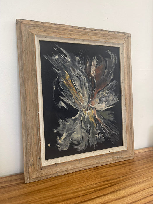 Vintage Original Framed Abstract Painting on Canvas.
