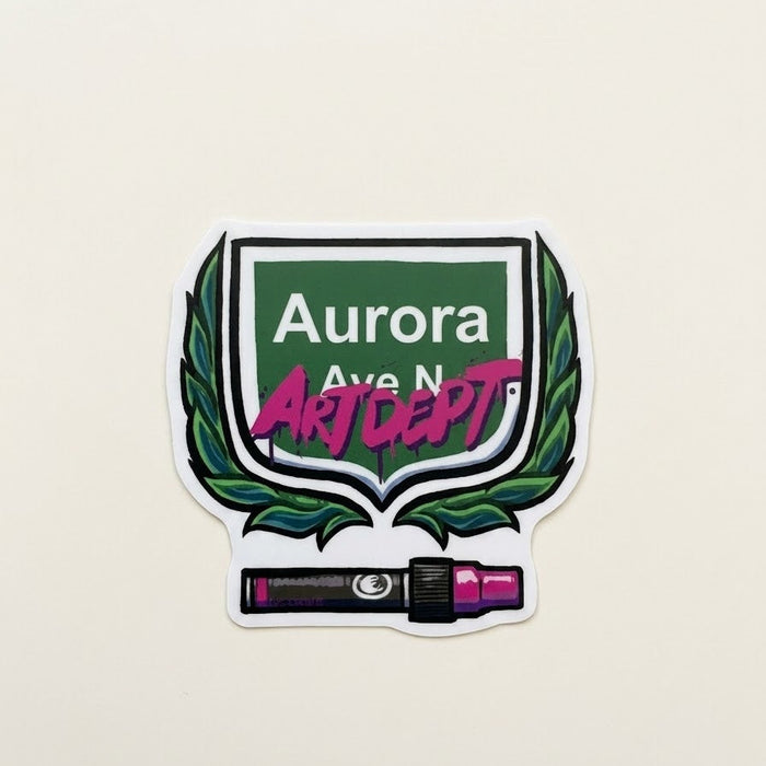 Aurora Ave N Art Dept Vinyl Die-Cut Sticker