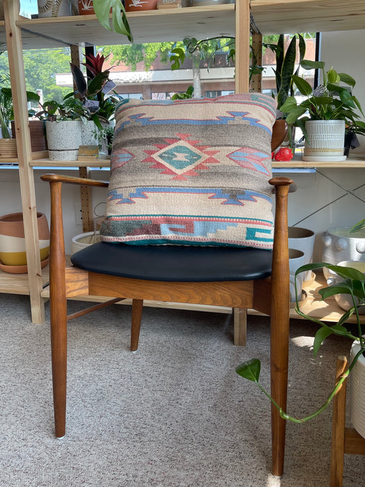 Vintage Possibly Southwestern Wool Kilim Pillow with Geometric Pattern