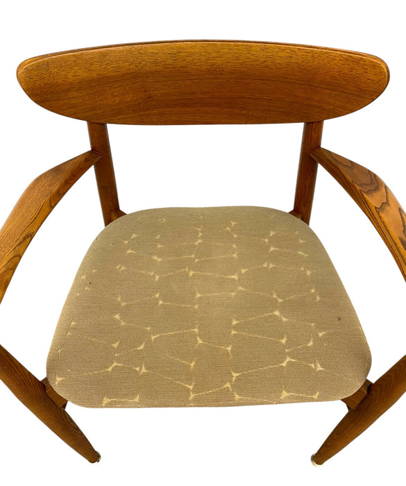 Vintage Mid-Century Modern Sculptural Armchair with Upholstered Seat