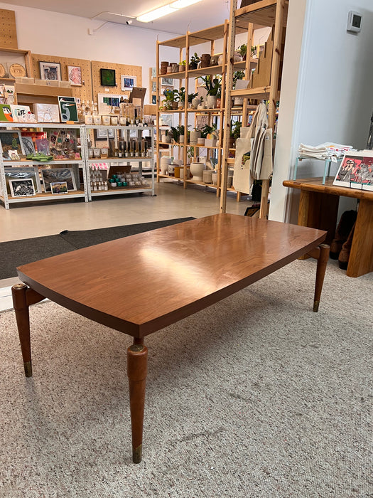 Vintage Mid Century Modern WalnutCoffee Table with Rocket Legs Laminate Top