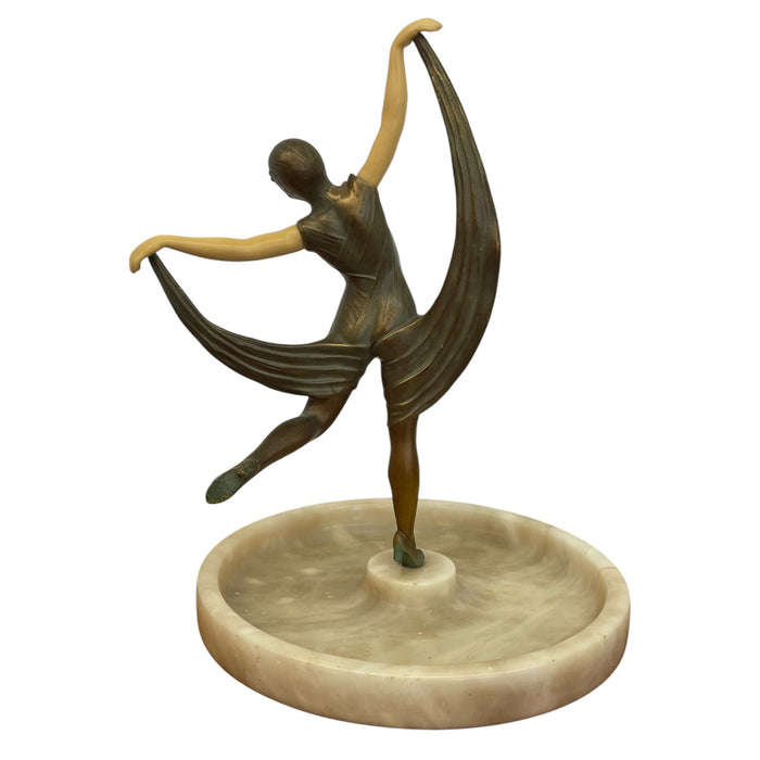 Art Deco Style Figural Dancer Sculpture with Dish.