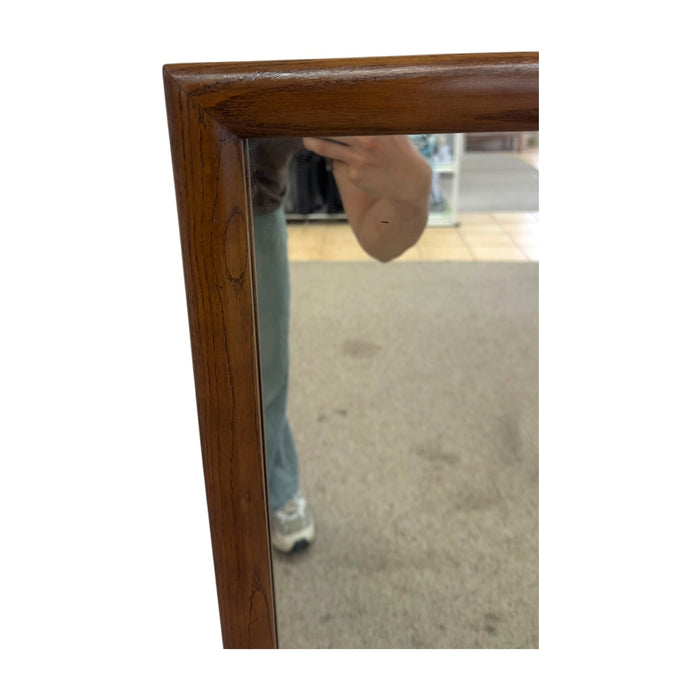 Vintage Mid-Century Modern Wood Frame Wall Mirror