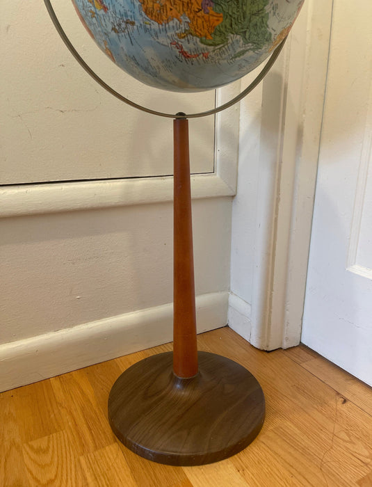 Vintage Mid Century Modern Globe Stand Decor Retro Wood Petal Map World Seattle Deco(Online purchase only)