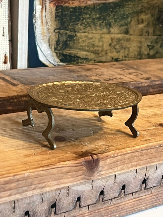 Vintage Miniature Dollhouse Round Metal Table - Made in India