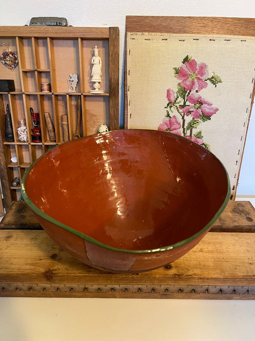 Terracotta Large Pulled-Rim Bowl.