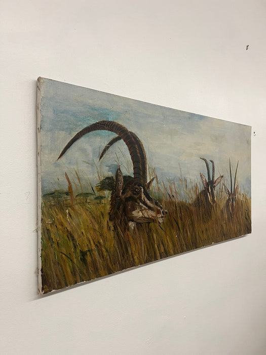 Antelope mid Century modern style canvas painting