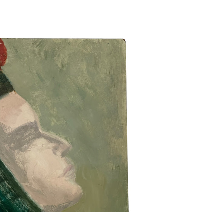Portrait of a Woman from the Medieval age by Olga Prell Abstract Painting on Board.