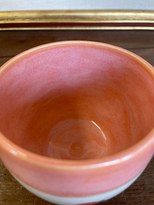 Handmade Wheel-Thrown Ceramic Strawberry Mug with Peach Glaze Interior