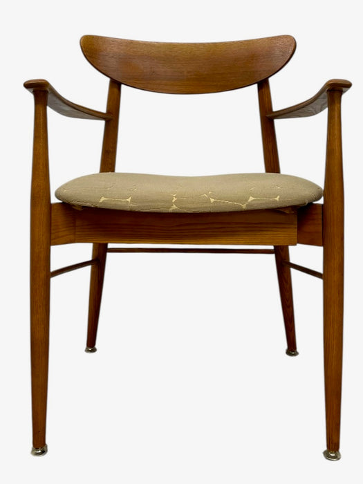 Vintage Mid-Century Modern Sculptural Armchair with Upholstered Seat