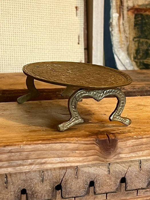 Vintage Miniature Dollhouse Round Metal Table - Made in India