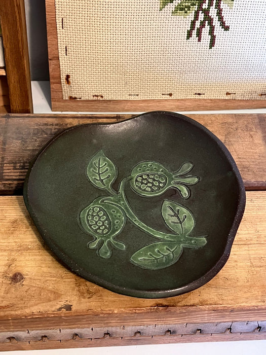 Stamped Mid Century Modern Style Floral Studio Pottery.(online purchase only)