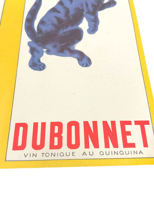 French Dubonnet Advertising Poster Print with Blue Cat Design, 1937 D'Ornellas