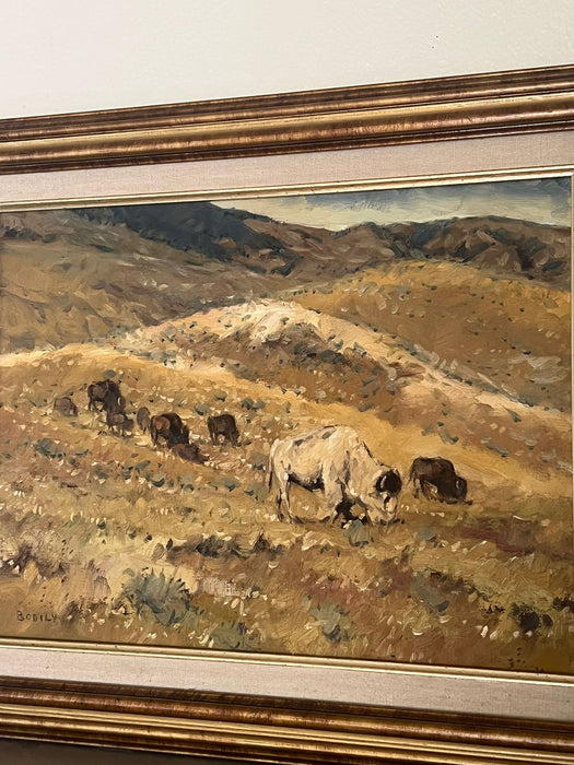 Vintage Bison Landscape by Sheryl Bodily