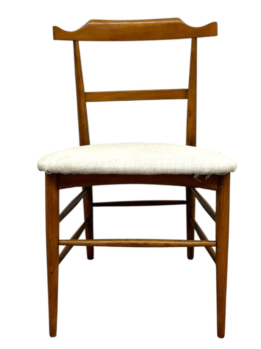 Vintage Mid-Century Modern Dining Chair in the Style of Milo Baughman - Upholstered Seat & Sculpted Wood Back