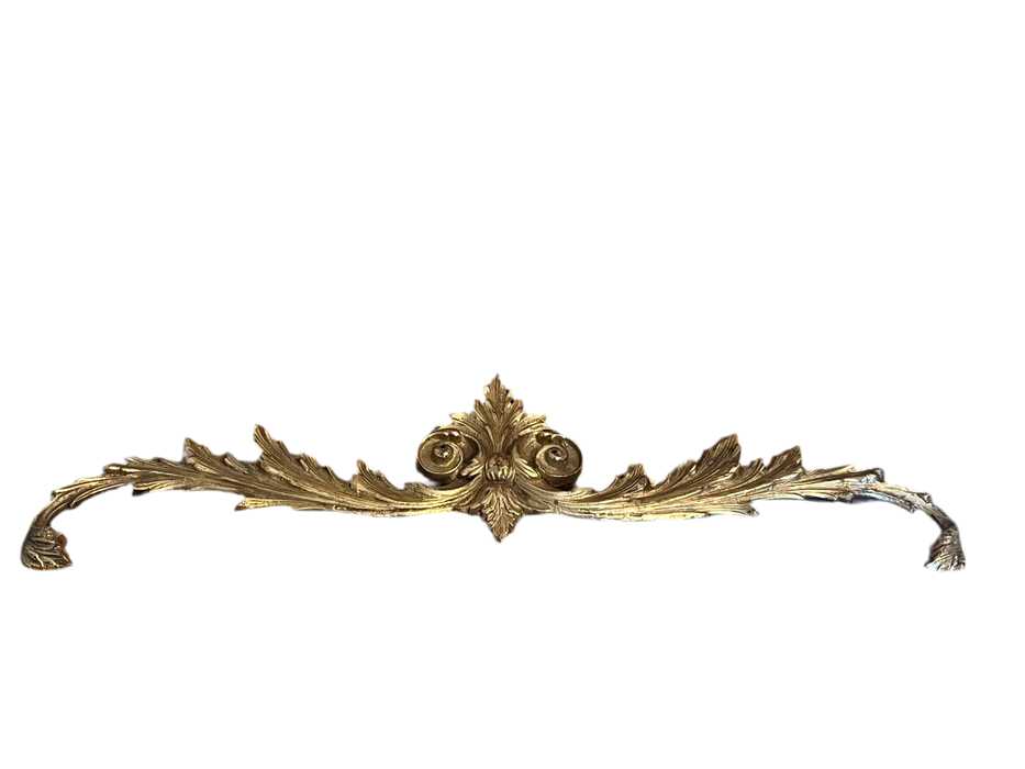 Antique Brass Pediment Center Mount Garlands Cabinet Frame Mount