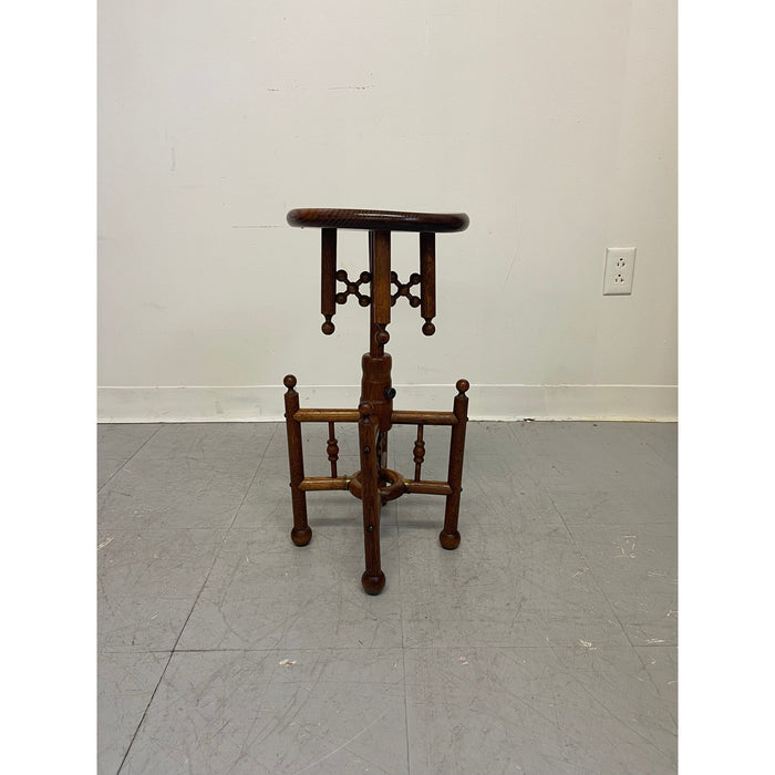 Vintage Stick and Ball Wooden Side Table with Adjustable Height