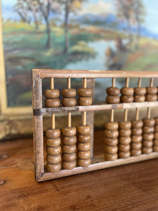 Antique Chinese Wooden Abacus - Primitive Calculator, Estimated 1900
