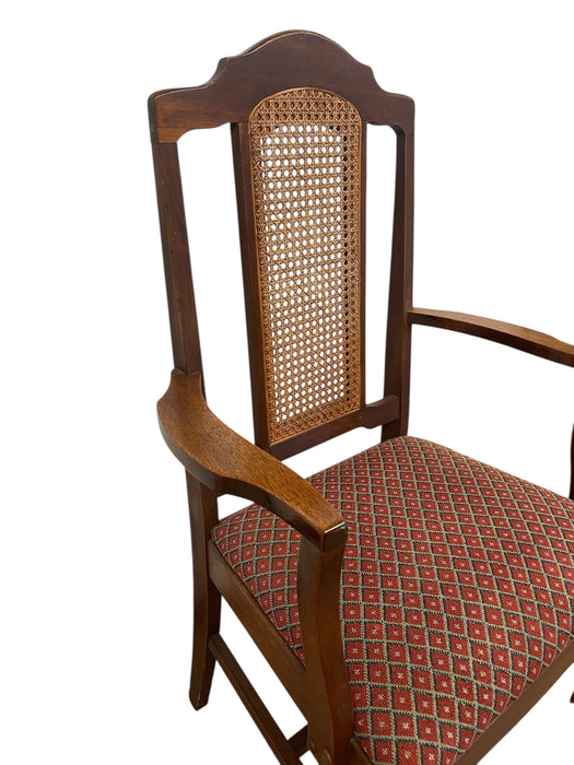 Vintage Queen Anne Style Cane Back Chair with Cabriole Style Legs
