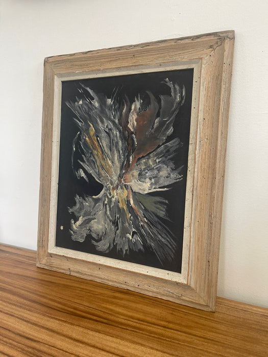 Vintage Original Framed Abstract Painting on Canvas.