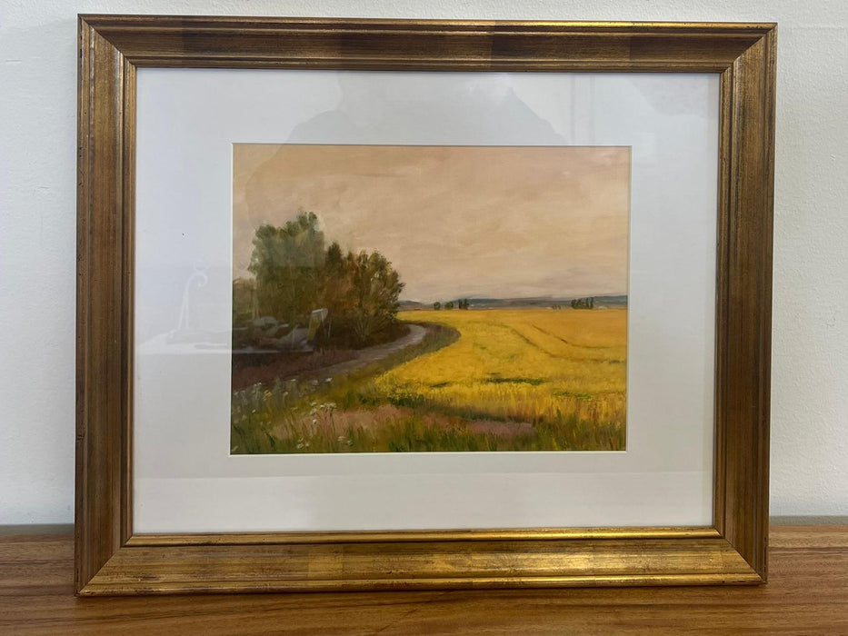 Framed Giclee Feild Landscape Fine Art Print by Helen Drummond.