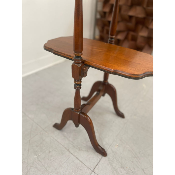 Vintage Two Tiered Side Table With Carved Legs