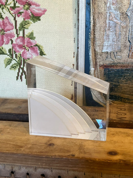 Mid Century Modern Geometric Lucite Bookend (Available by Online Purchase Only)