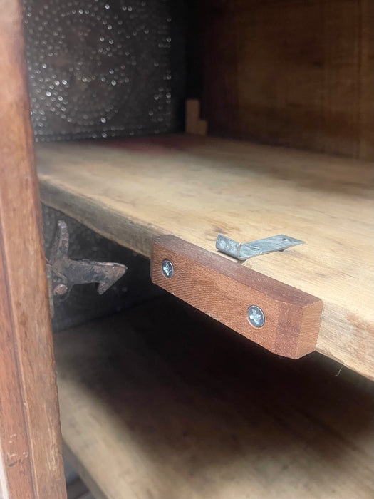 Wood and Metal Pie Cabinet with Fixed Interior Shelves (Available for Online Purchase Only)
