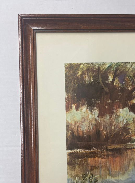 Vintage Eric Wale Print Titled “ the Noonday Drink “ Within Wooden Frame