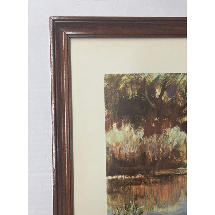 Vintage Eric Wale Print Titled “ the Noonday Drink “ Within Wooden Frame