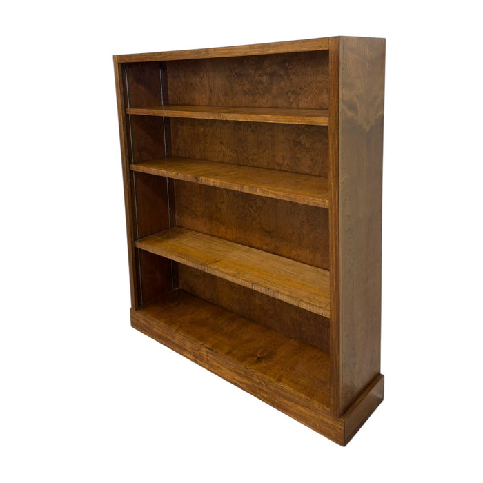 Vintage Mid Century Modern Stained Wood Adjustable Book Shelf.