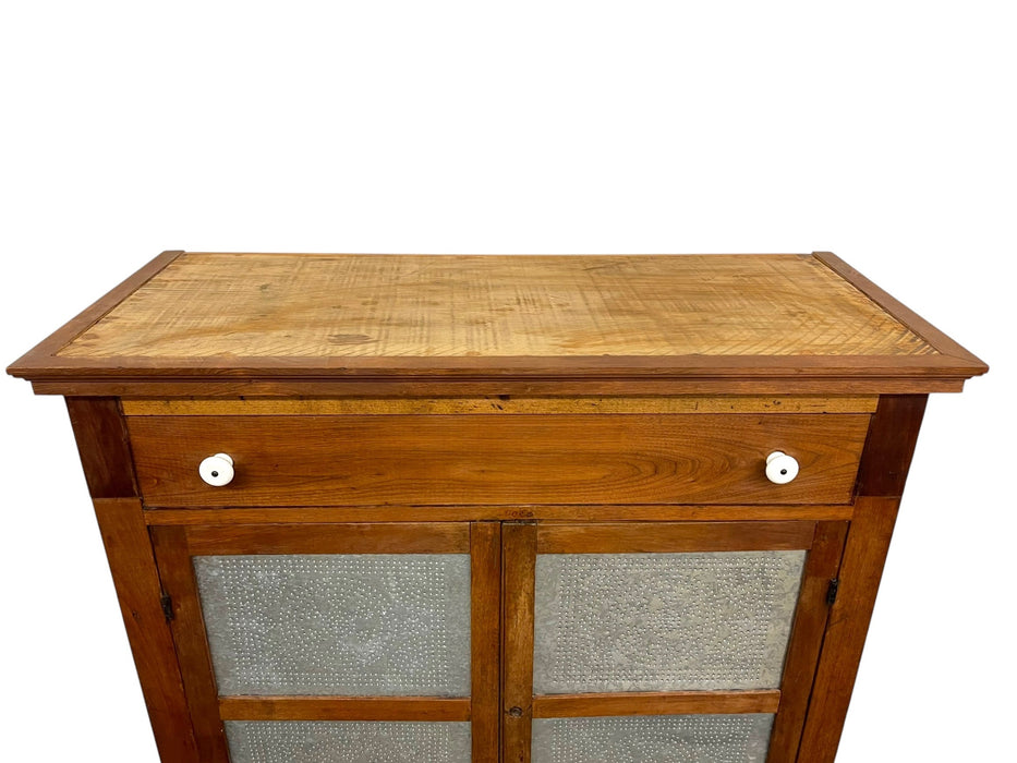 Wood and Metal Pie Cabinet with Fixed Interior Shelves (Available for Online Purchase Only)