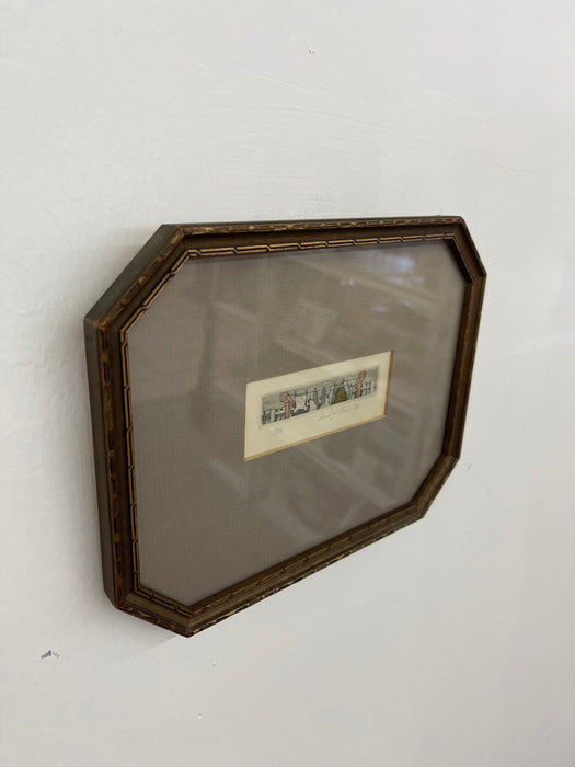 1976 Limited Edition Hand-Signed Etching Print, Numbered 1/75, Framed.