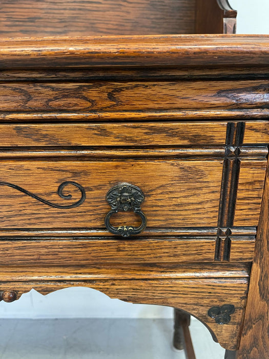 Vintage Early American Style Two Piece Hutch and Console Table.