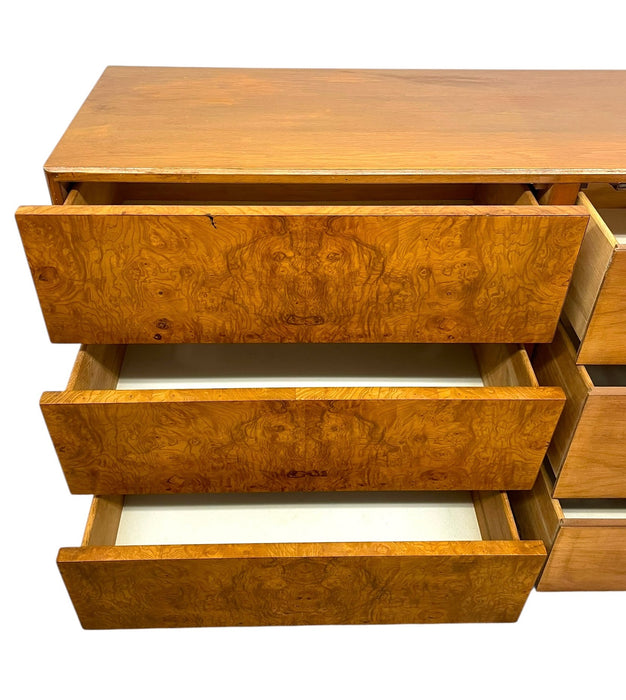 Milo Baughman for Lane Mid-Century Modern Burl Wood Credenza