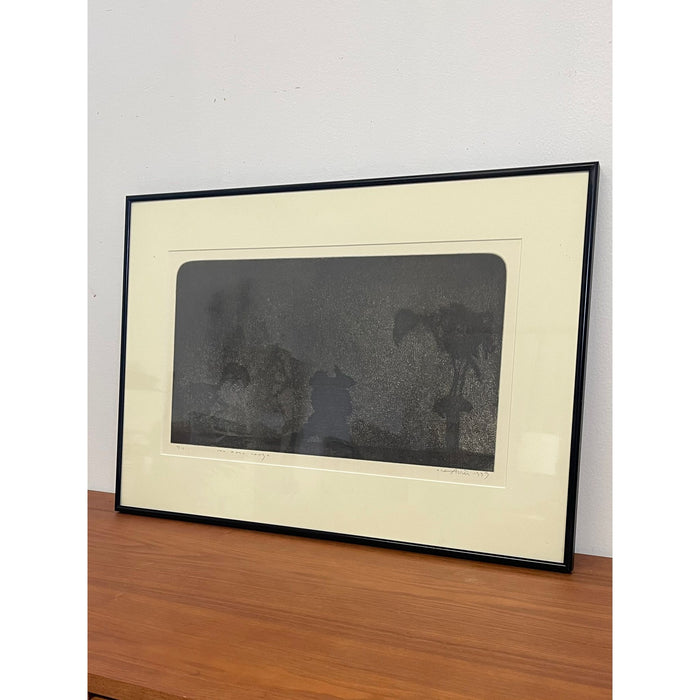 Vintage Signed and Numbered Print Titled “ the Dark Tango “ Within Black Frame